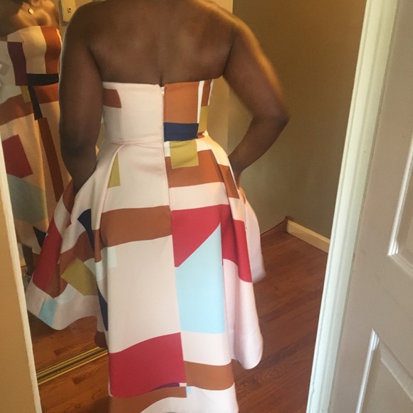 Gorgeous strapless dress multicolor. - Picture 5 of 8